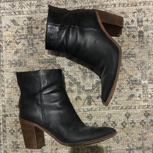 Franco Sarto Black Leather Heeled Boots